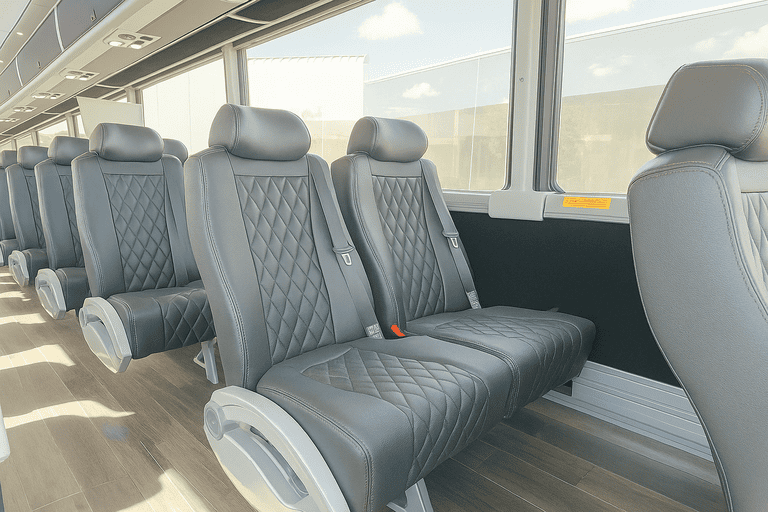 interior of Hillsboro Coach Bus Service charter bus