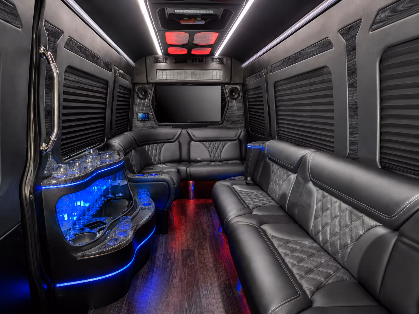 hillsboro 50 passenger party bus inside