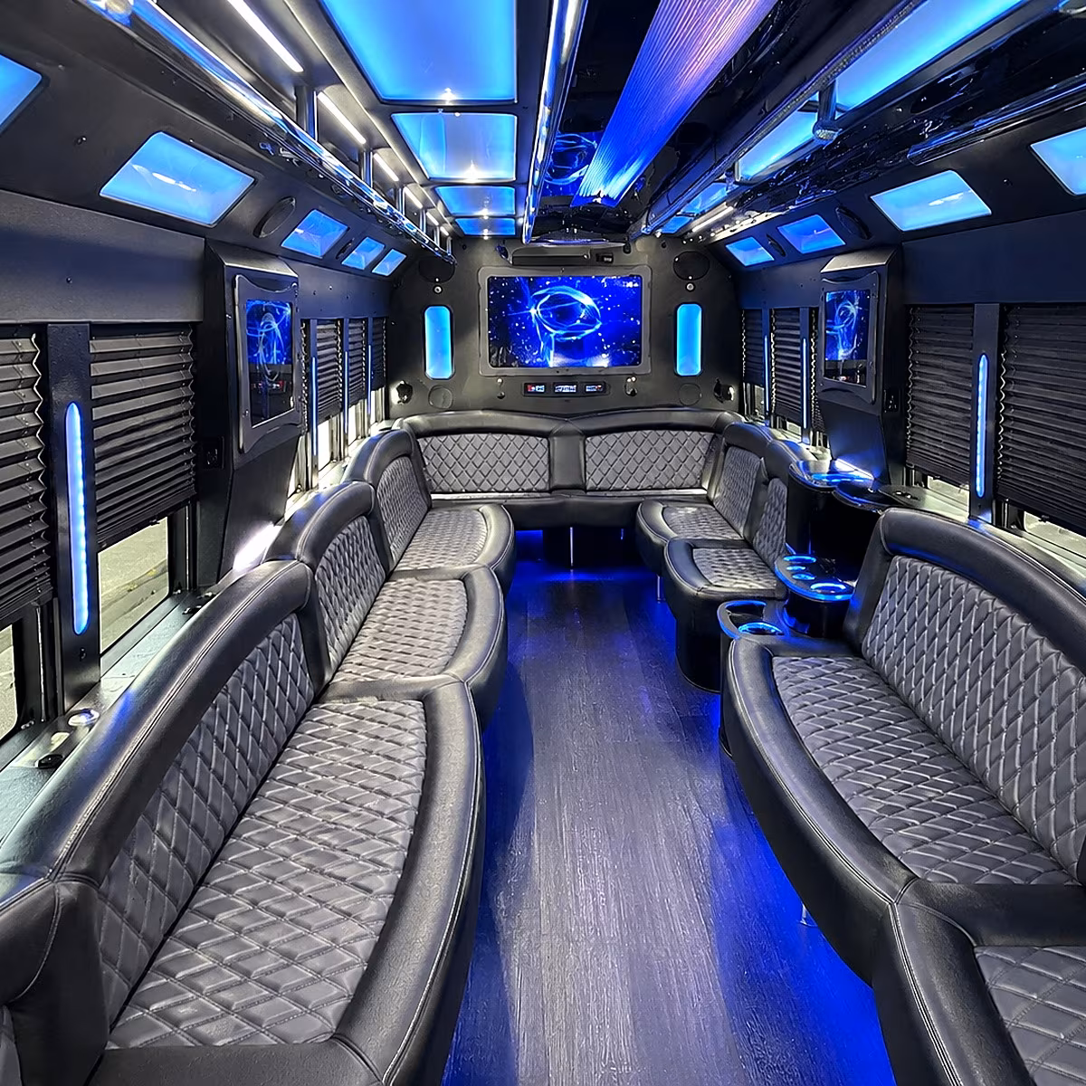 hillsboro 50 passenger party bus interior